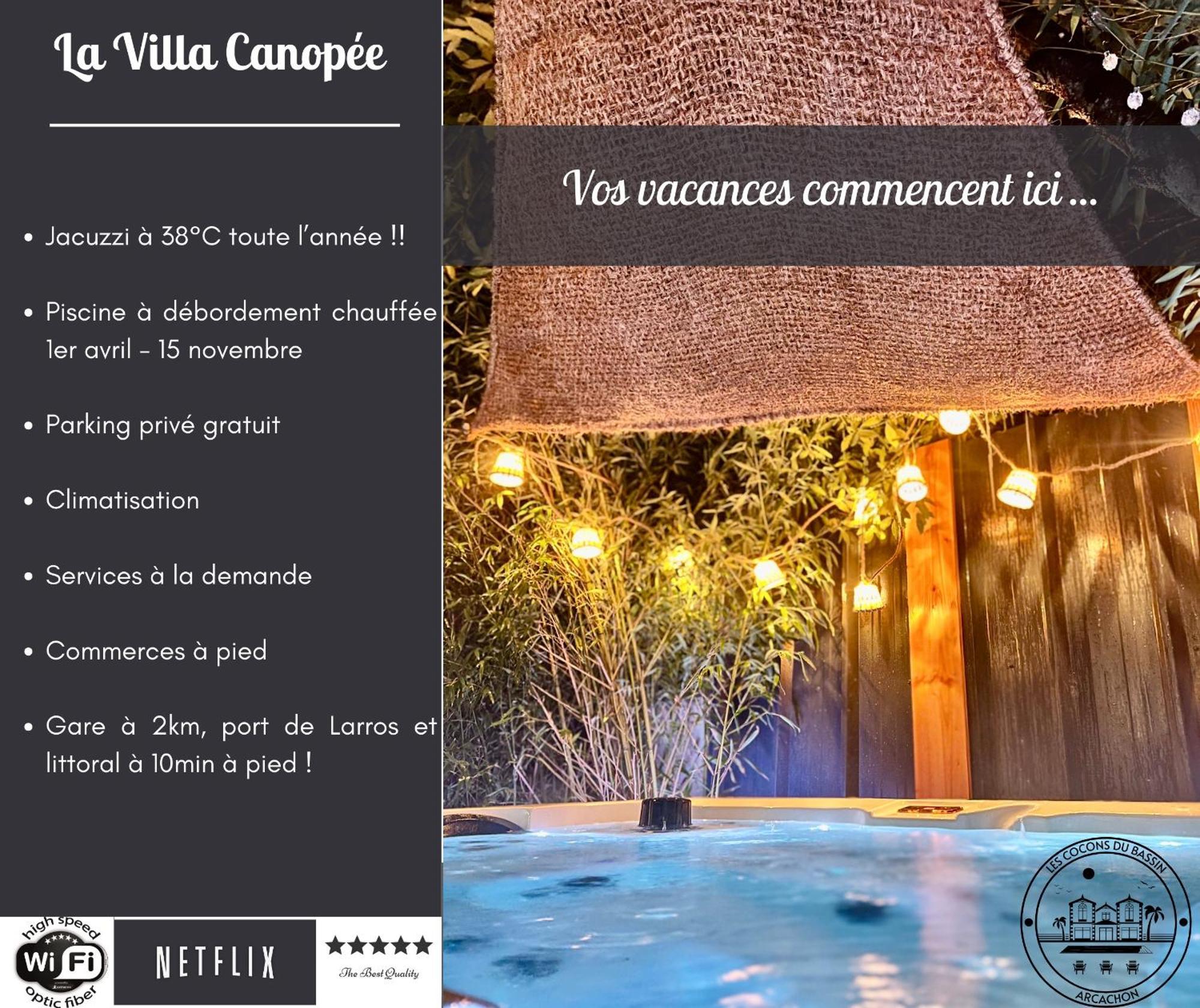 La Villa Canopee - Piscine Chauffee-Fibre-Clim-Jacuzzi Gujan-Mestras Esterno foto